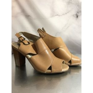 White Mountain Tan Heeled Sandals